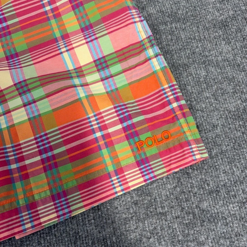 Vintage Polo Sport Ralph Lauren Swim Trunks Mens Large Multicolor Plaid Swimwear
